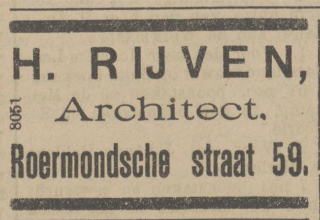 Advertentie.
              <br/>
              Nieuwe Venlosche Courant, 31 oktober 1913
