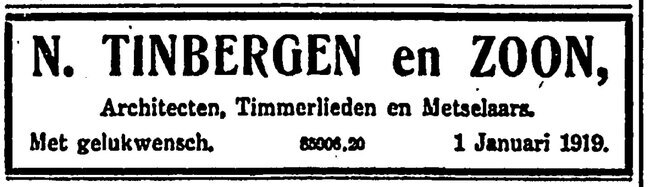 Advertentie voor de firma.
              <br/>
              Nieuwe Rotterdamsche Courant, 31 december 1918