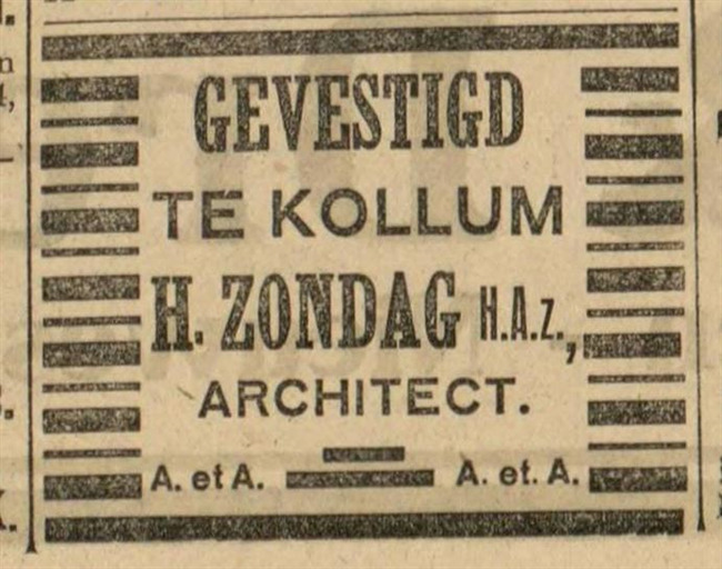 Aankondiging van vestiging.
              <br/>
              Leeuwarder Courant, 30 december 1922