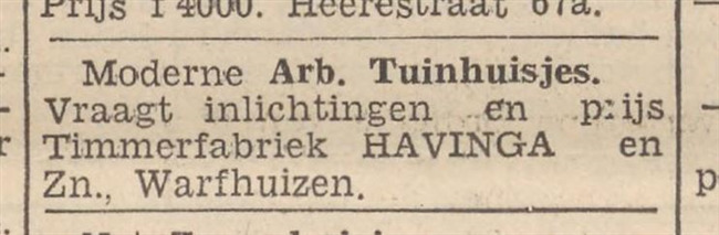 Advertentie.
              <br/>
              Nieuwsblad van het Noorden, 16 juli 1935