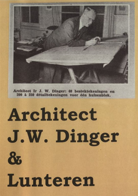 Omslag van de monografie over Dinger met foto van de architect.
              <br/>
              A.L.J. Schuurs, 2004