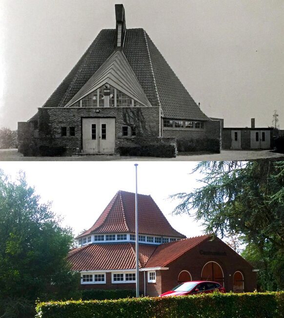 De Centrumkerk toen en nu.
<br/>
J.G. Wattjes / Jeroen Kieviet, rond 1930 / 2024