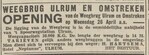 De opening van de weegbrug vond plaats op 26 april 1939.
<br/>
Nieuwsblad van het Noorden, 24 april 1939