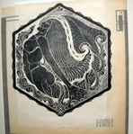 De Greep - illustratie van J.B. Kamp uit het houtsnedennummer.
<br/>
Wendingen, 1919