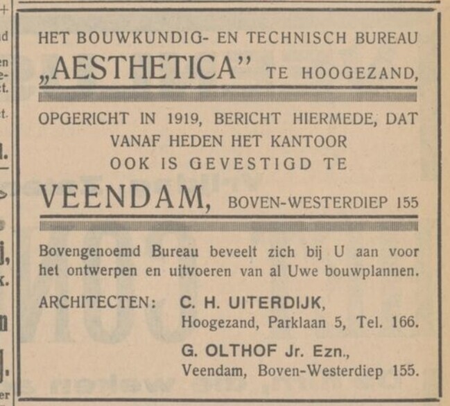 Advertentie.
<br/>
De Noord-Ooster, 12 mei 1932