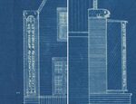 Detail ontwerptekening: de niet uitgevoerde vissenkop.
<br/>
Bouwdossier Gemeente Groningen, 1928