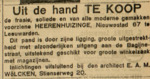 Advertentie.
<br/>
Leeuwarder courant, 19 november 1923
