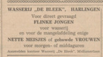 Advertentie.
<br/>
Harlinger courant, 5 juni 1956