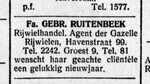 Nieuwjaarswens. 
              <br/>
              De Gooi - en Eemlander, 31 december 1926
