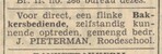 Flinke bediende gevraagd.
<br/>
Nieuwsblad van het Noorden, 21 november 1939