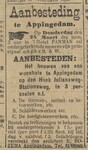 Aanbesteding.
<br/>
Nieuwsblad van het Noorden, 17 maart 1926
