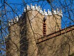 De oostelijke toren van achteren: nauwelijks te zien maar ook hier een keur aan prachtige details.
              <br/>
              Marcel Westhoff, januari 2021