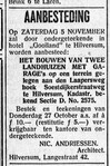 Aanbesteding.
<br/>
De Gooi- en Eemlander, 29 oktober 1927