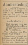 Aanbesteding.
<br/>
De Grondwet, 15 oktober 1932