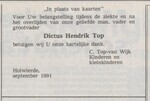 Naar aanleiding van het overlijden van de architect.
<br/>
Trouw, 6 september 1991