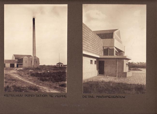 Ketelhuis en machinegebouw in Seppe.
              <br/>
              Collectie Bart Sangster, ca. 1924