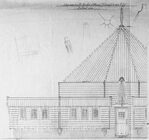Deel van het houten, linker gebouwtje - later afgebroken.
<br/>
Archief Publieke Werken/ Stadsarchief Amsterdam, 1912
