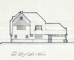 Ontwerp rechter zijgevel.
<br/>
Bouwdossier, 1934