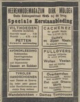 Advertentie.
<br/>
Nieuwsblad van het Noorden, 19 december 1929