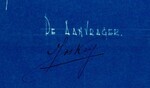 De handtekening van Key op een bouwtekening.
<br/>
Bouwdossier West Brabants Archief, jaren 1930