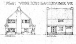 Ontwerptekening.
<br/>
Bouwdossier gemeente Velsen, 1923
