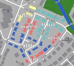 Het Vondelkwartier met de onderverdeling naar architect.
<br/>