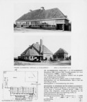 In 1932 vond al een eerste uitbreiding plaats. Rechts de schoolwoning.
<br/>
Bouwkundig Weekblad, november 1932