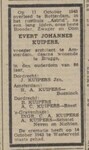 Overlijdensbericht.
<br/>
Dordrechtse courant, 16 oktober 1943