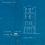 Het oorspronkelijke ontwerp voor de gevel.
<br/>
Stadsarchief Amsterdam, maart 1919