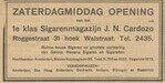 Aankondiging van de opening.
<br/>
Arnhemsche courant, 25 november 1921