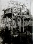 Tijdens de bouw.
<br/>
Particuliere collectie, 1926