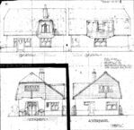 Ontwerptekening.
<br/>
Bouwdossier gemeente Velsen, 1921